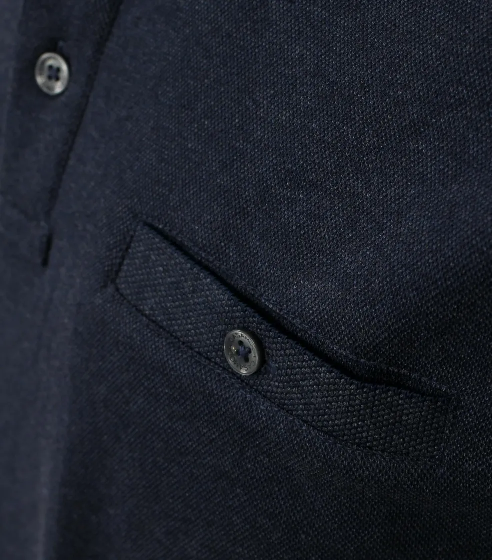 CASA MODA comfort fit polo lange mouw, blauw