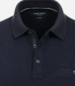 CASA MODA comfort fit polo lange mouw, blauw