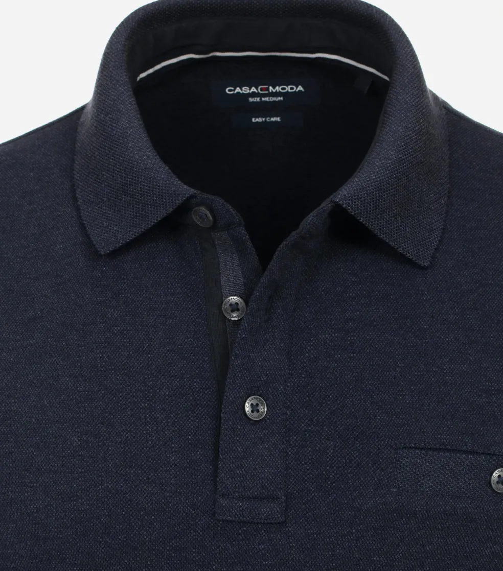 CASA MODA comfort fit polo lange mouw, blauw