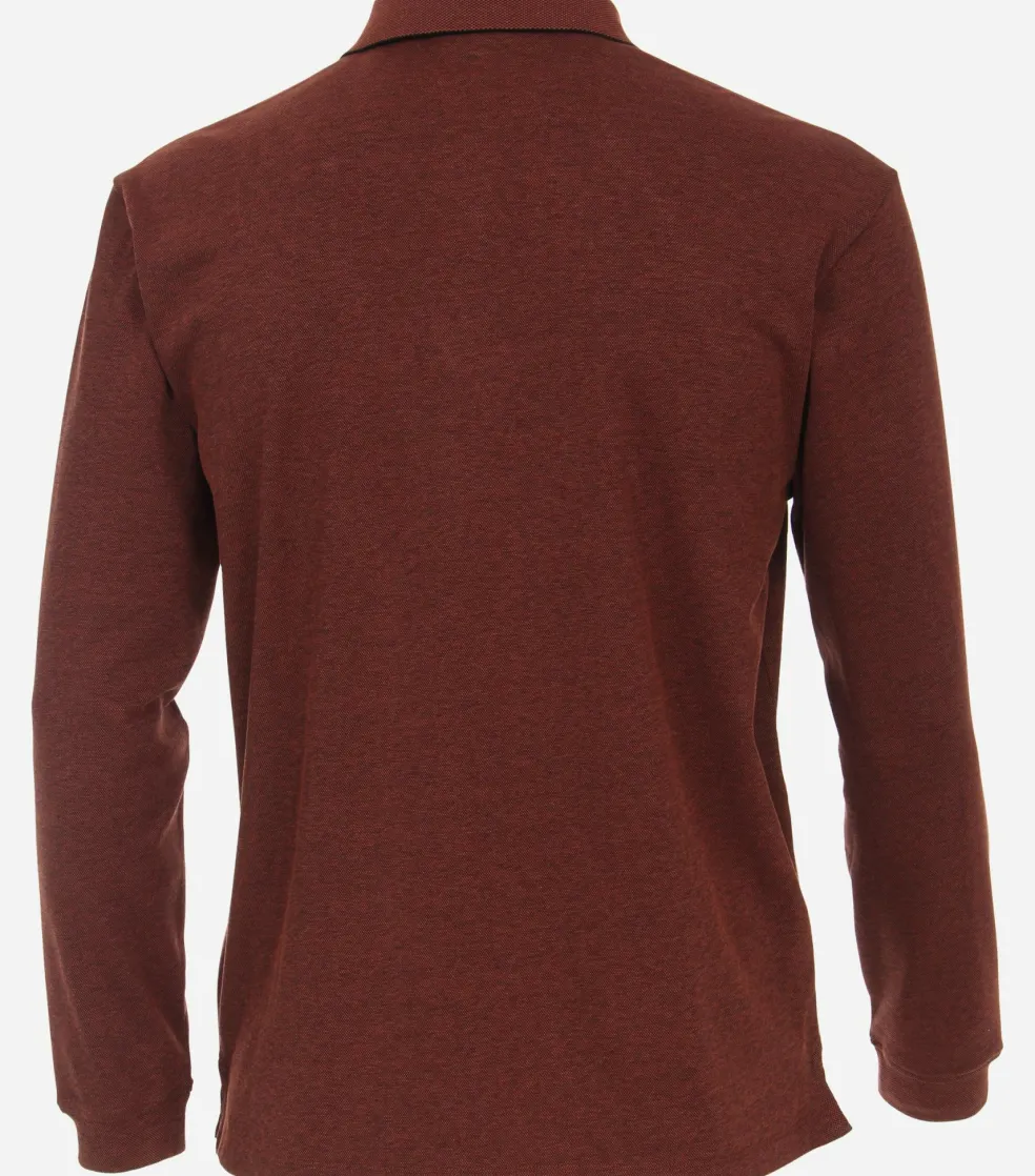 CASA MODA comfort fit polo lange mouw, rood
