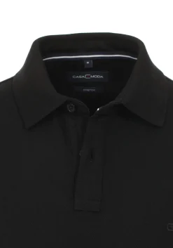 CASA MODA comfort fit poloshirt, stretch, zwart