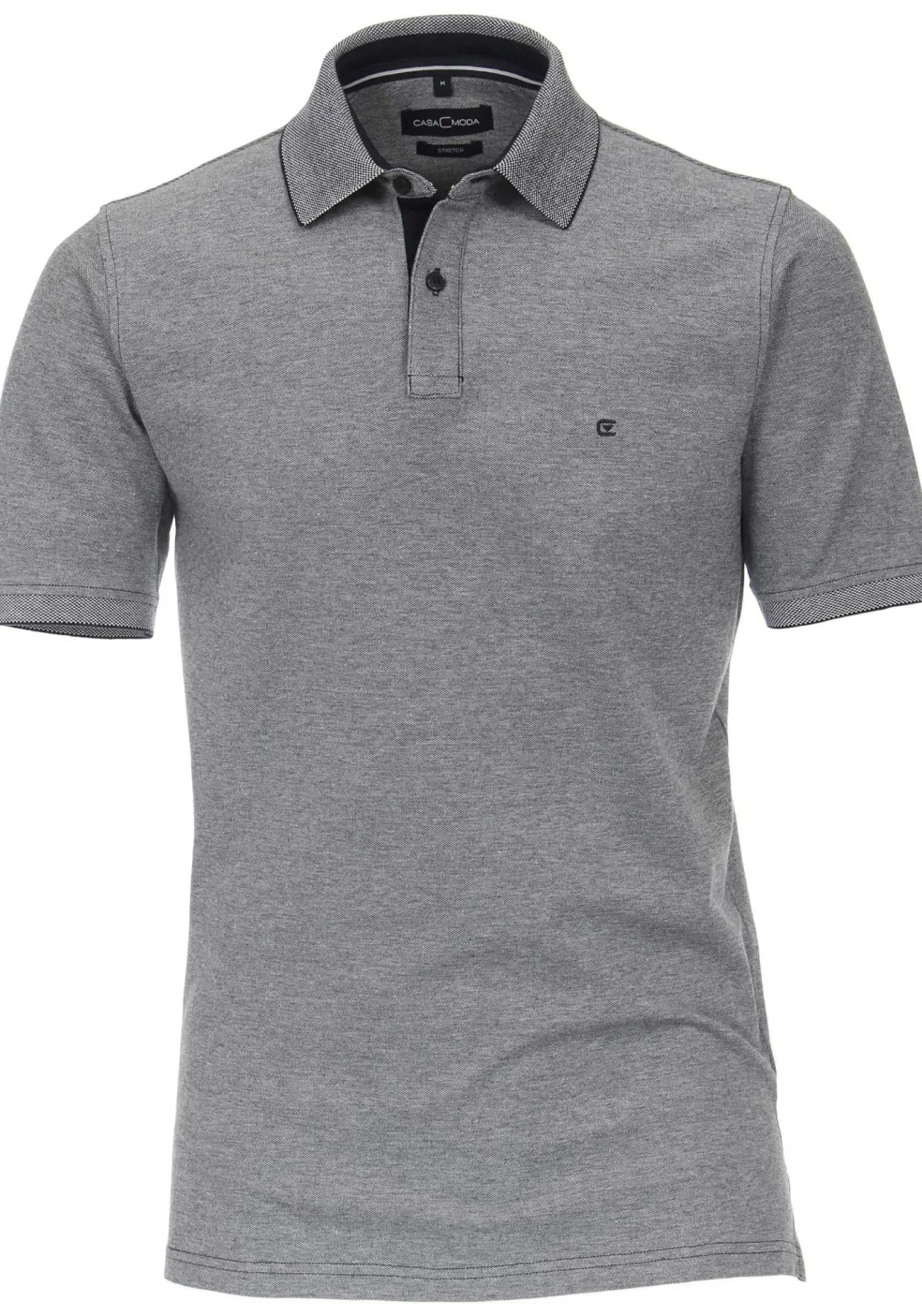 CASA MODA comfort fit poloshirt, stretch, blauw melange