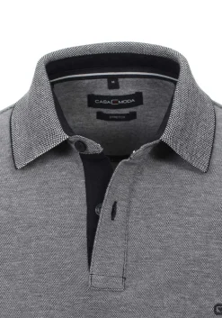 CASA MODA comfort fit poloshirt, stretch, blauw melange