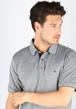CASA MODA comfort fit poloshirt, stretch, blauw melange