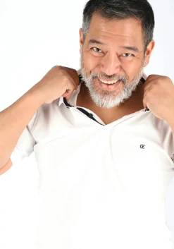 CASA MODA comfort fit poloshirt, stretch, wit