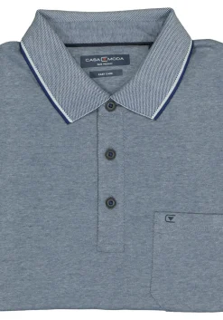 CASA MODA comfort fit poloshirt, blauw melange