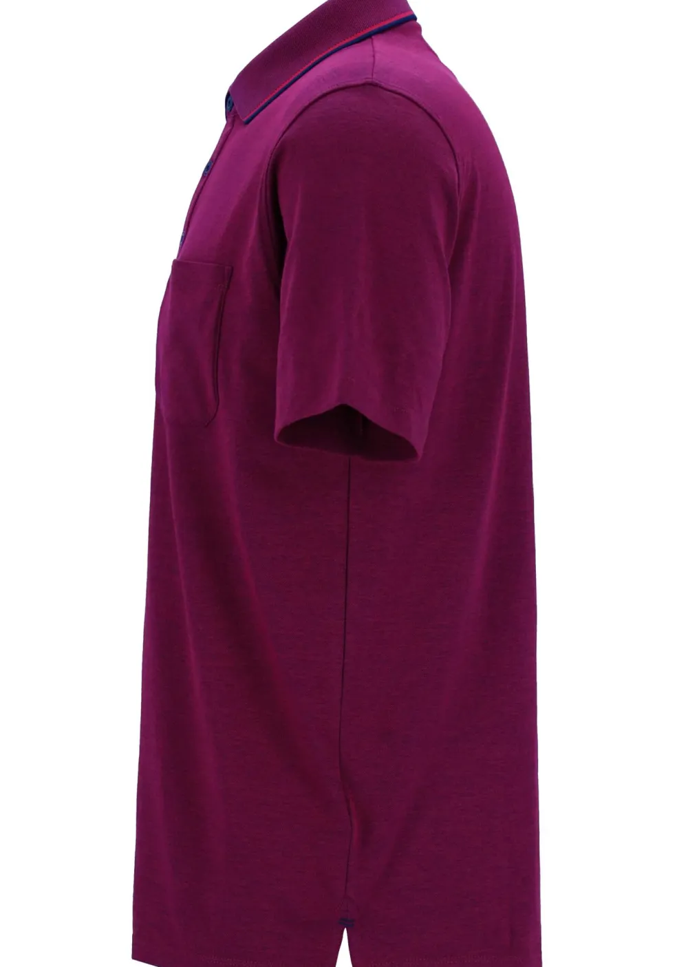 CASA MODA comfort fit poloshirt, donkerroze met blauw melange