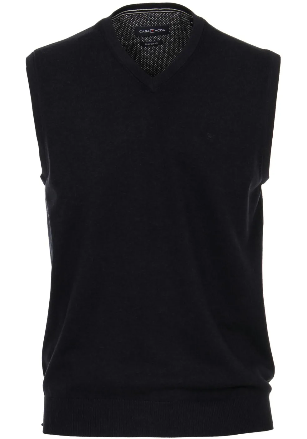 CASA MODA heren spencer katoen, V-hals, donkerblauw