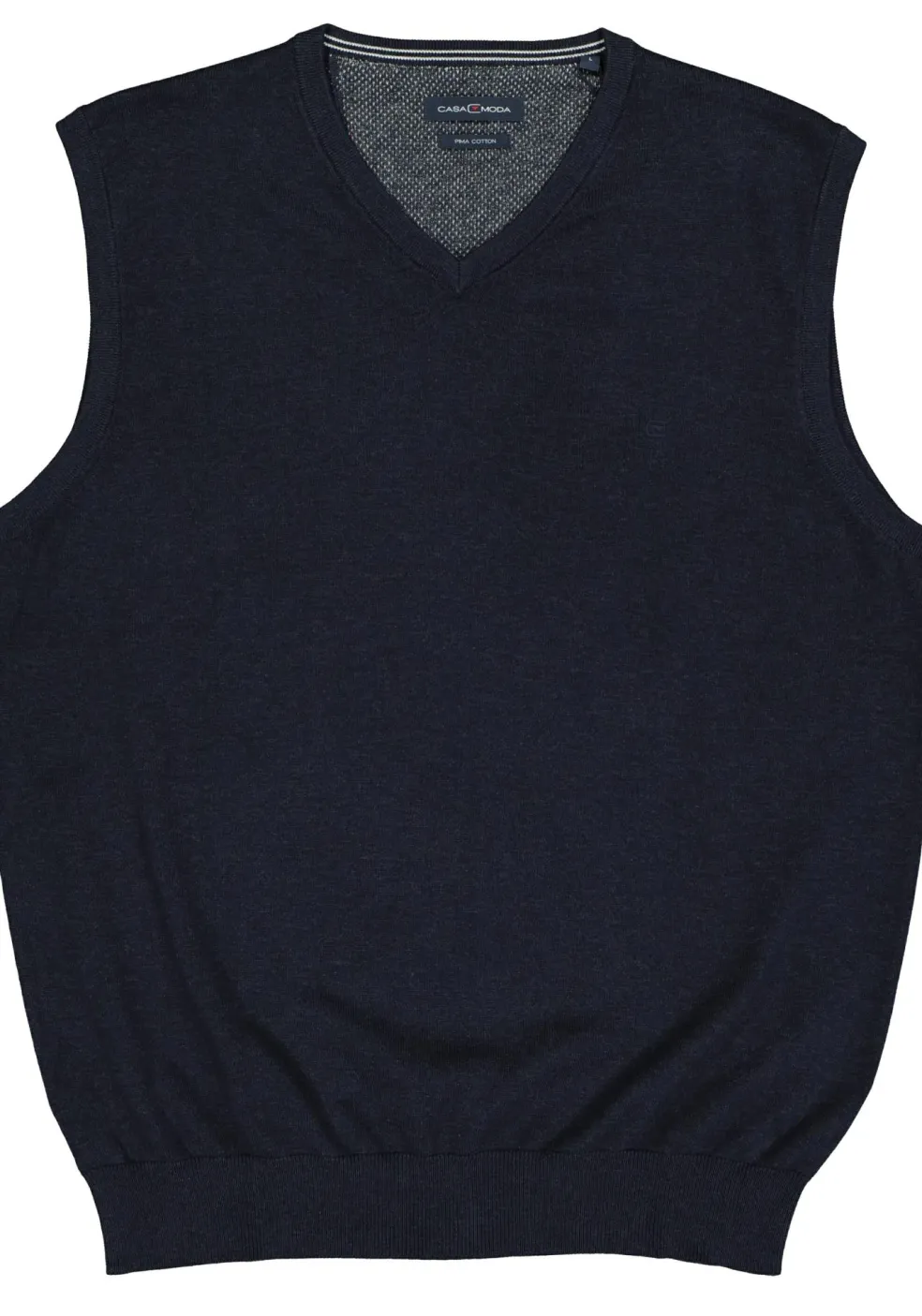 CASA MODA heren spencer katoen, V-hals, donkerblauw