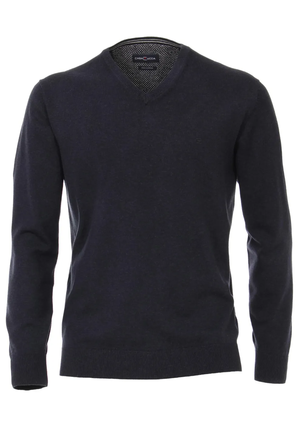 CASA MODA heren trui katoen, V-hals, marine blauw