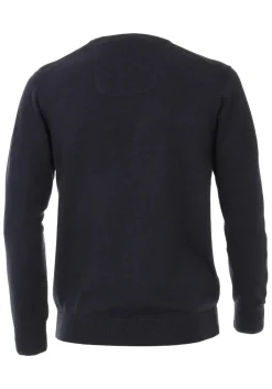 CASA MODA heren trui katoen, V-hals, marine blauw