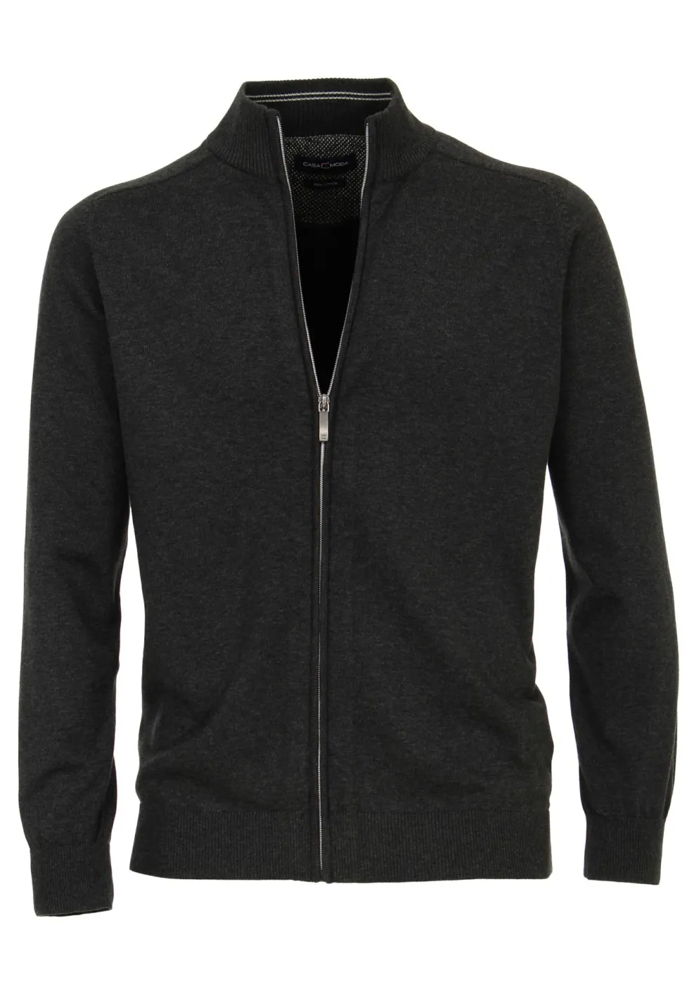 CASA MODA heren vest katoen, met rits, antraciet