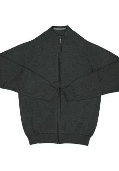 CASA MODA heren vest katoen, met rits, antraciet