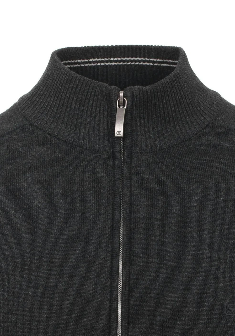 CASA MODA heren vest katoen, met rits, antraciet