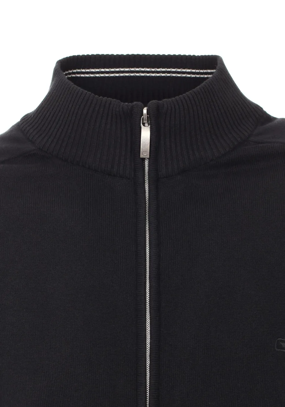CASA MODA heren vest katoen, met rits, zwart