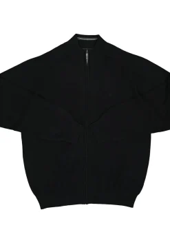 CASA MODA heren vest katoen, met rits, zwart