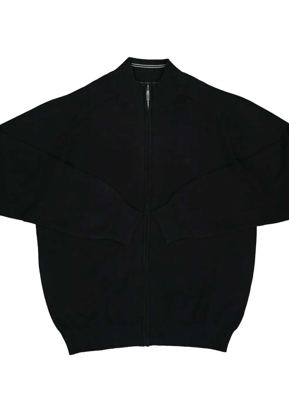 CASA MODA heren vest katoen, met rits, zwart