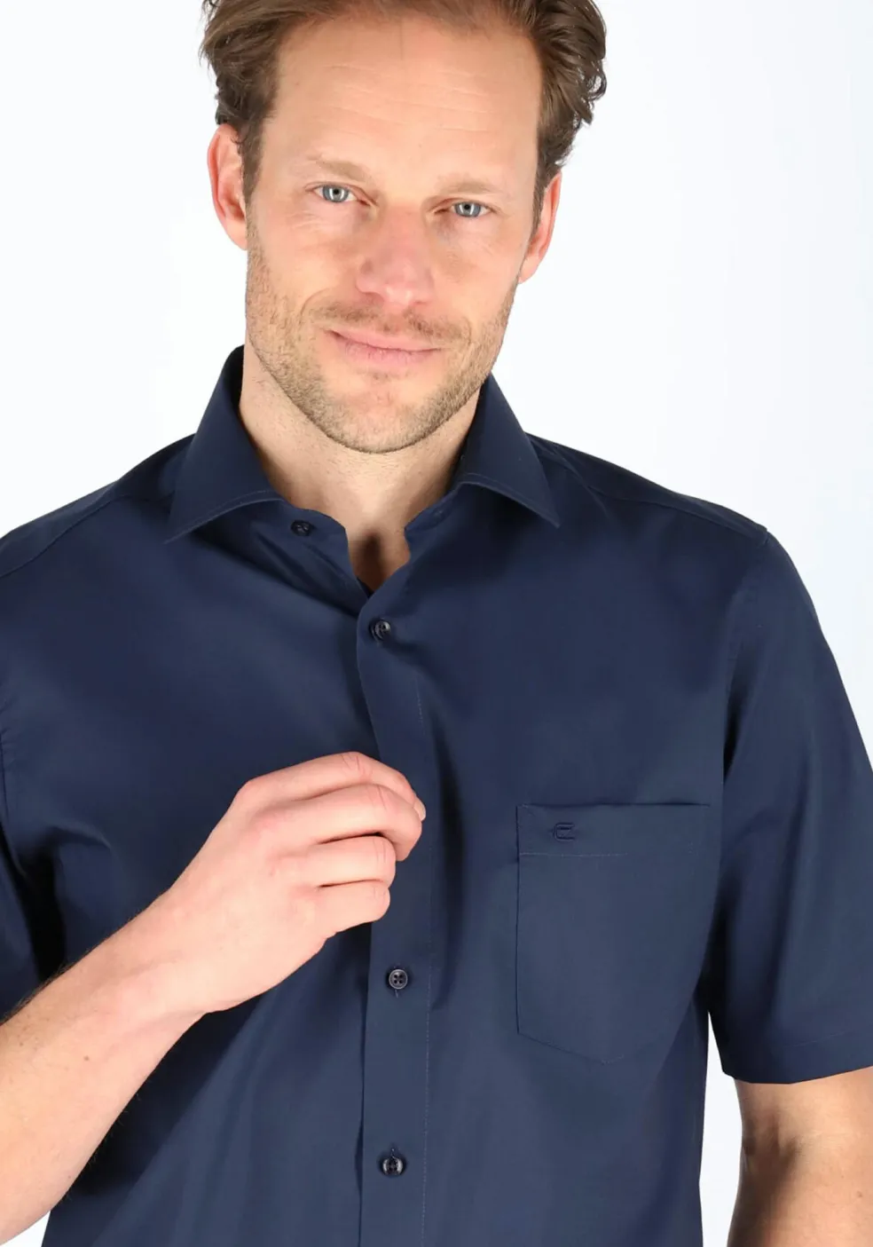 CASA MODA modern fit overhemd, korte mouw, donkerblauw