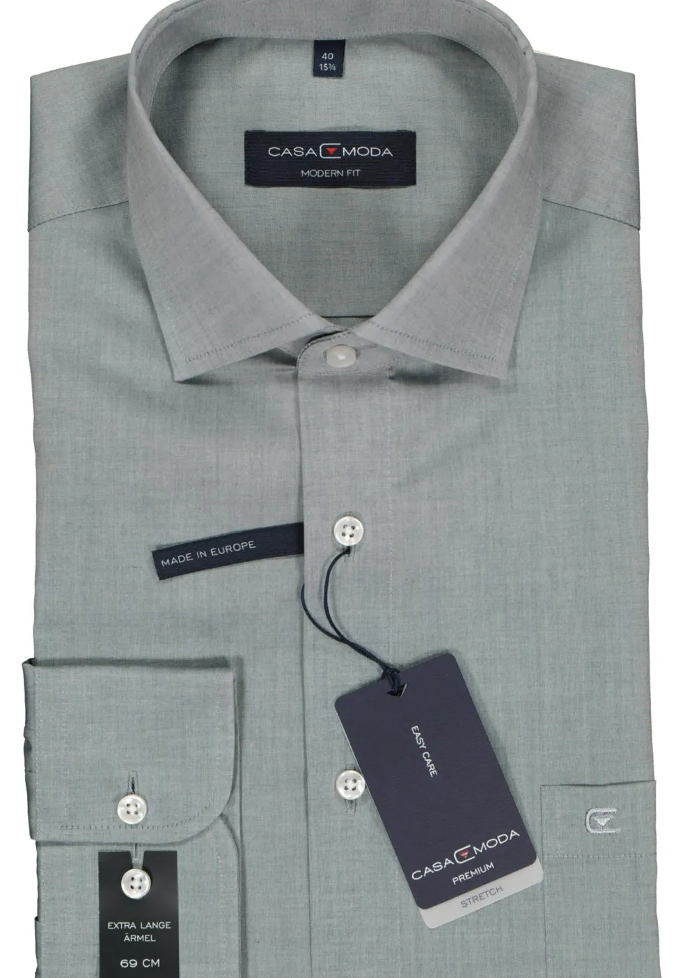 CASA MODA modern fit overhemd, mouwlengte 7, grijs