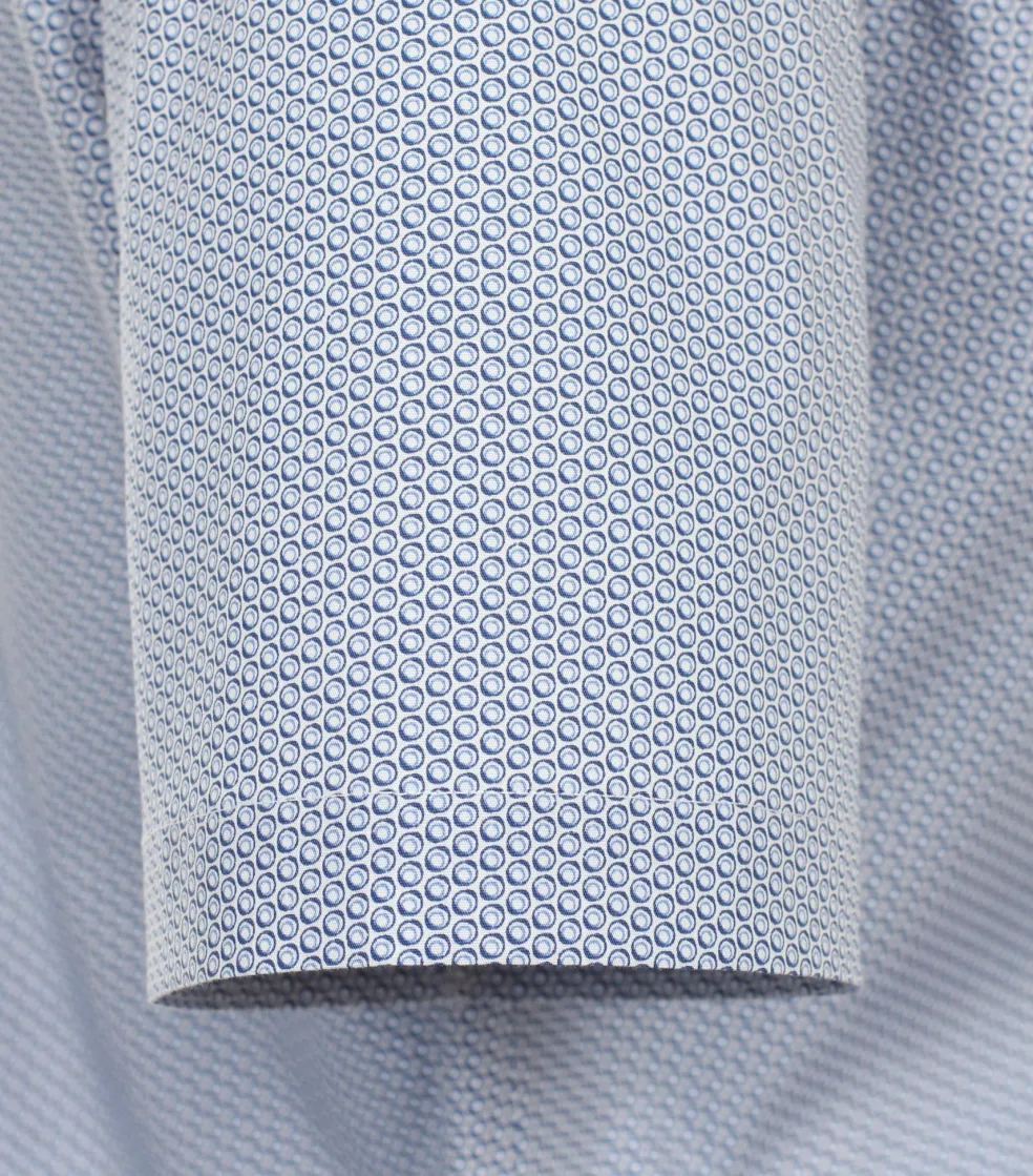 CASA MODA modern fit overhemd, korte mouw, popeline, blauw dessin