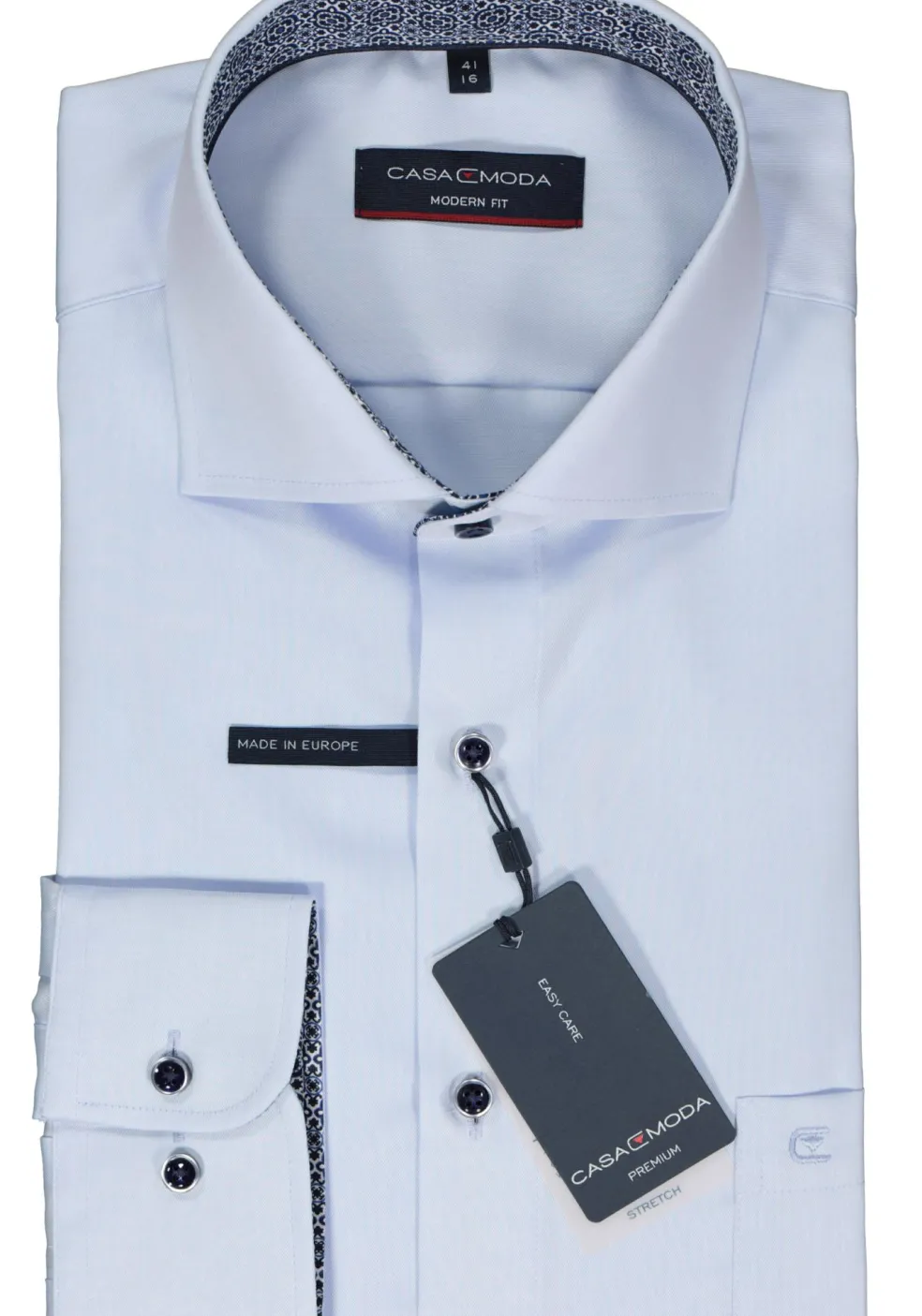 CASA MODA modern fit overhemd, twill, blauw