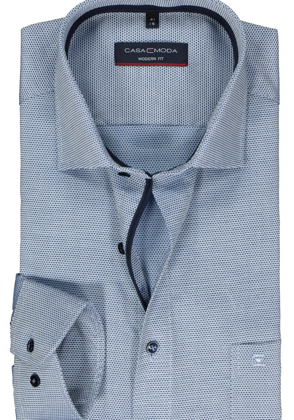 CASA MODA modern fit overhemd, dobby, blauw