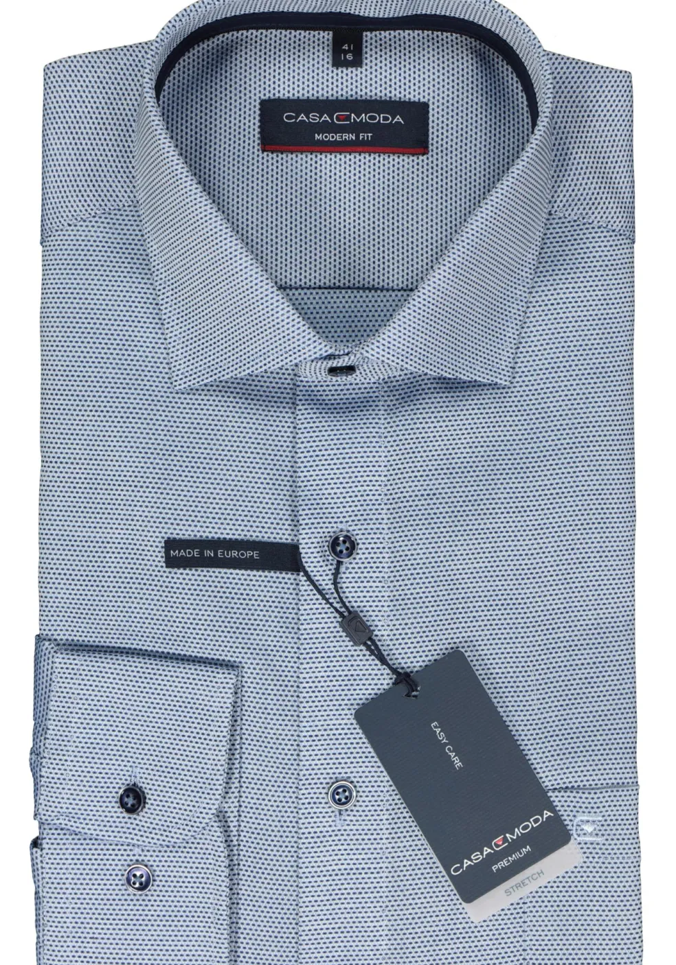 CASA MODA modern fit overhemd, dobby, blauw