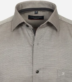CASA MODA modern fit overhemd, dobby, bruin