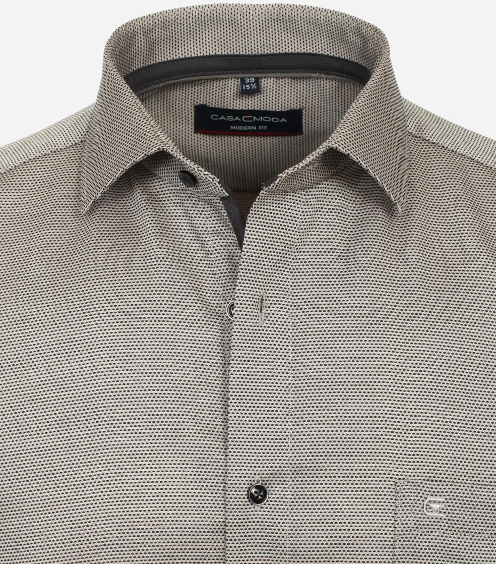 CASA MODA modern fit overhemd, dobby, bruin
