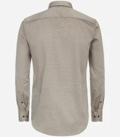CASA MODA modern fit overhemd, dobby, bruin