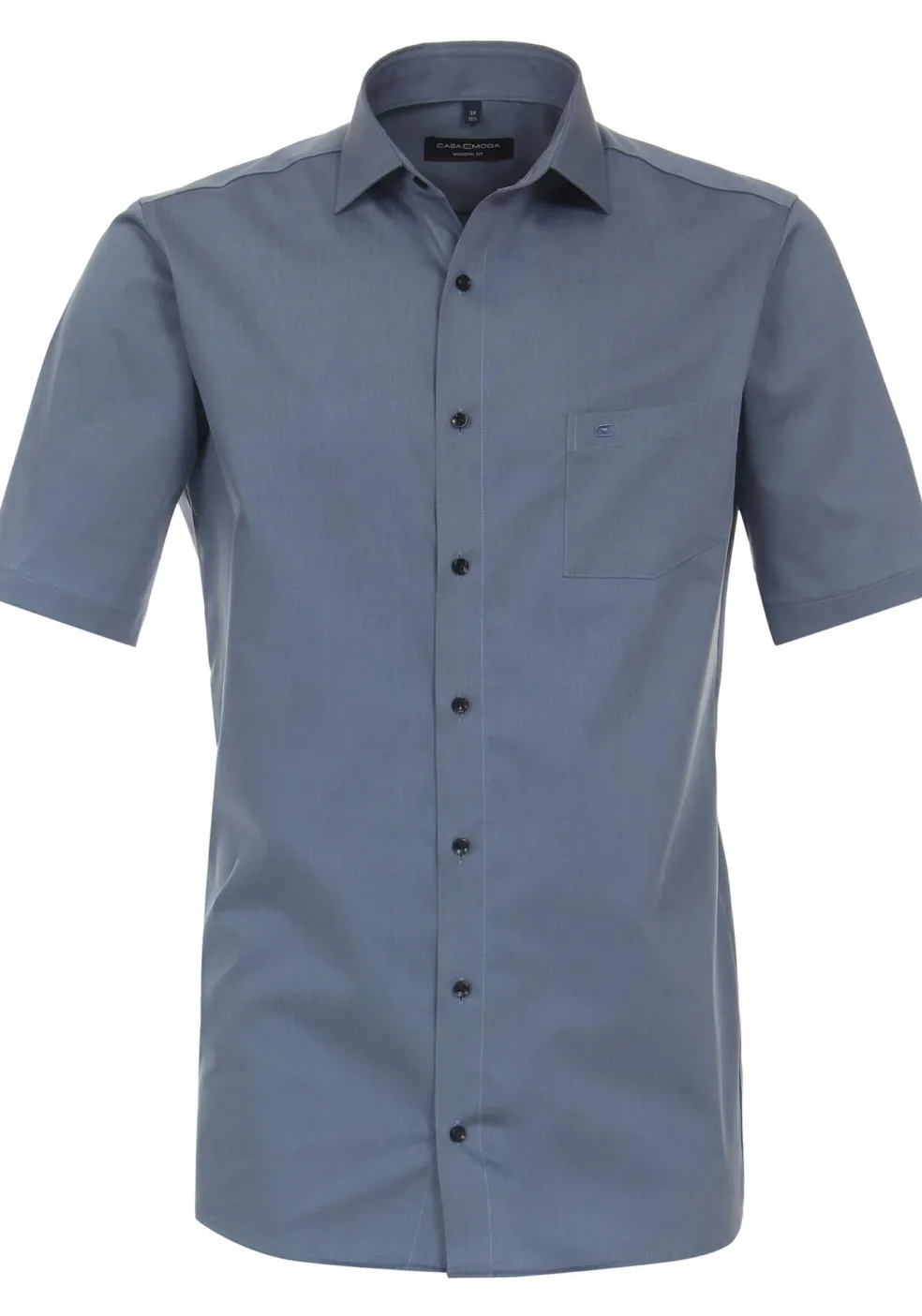 CASA MODA modern fit overhemd, korte mouw, popeline, blauw