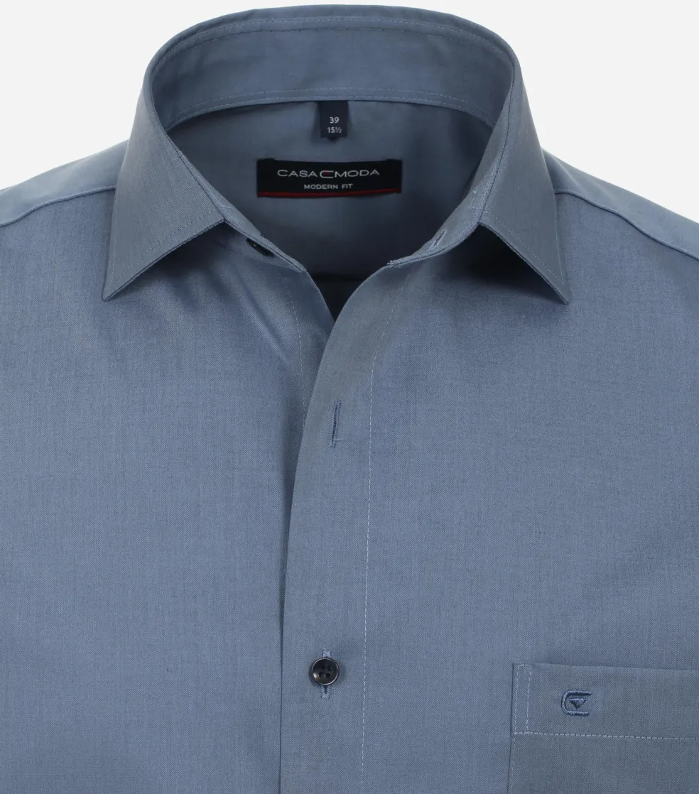 CASA MODA modern fit overhemd, korte mouw, popeline, blauw