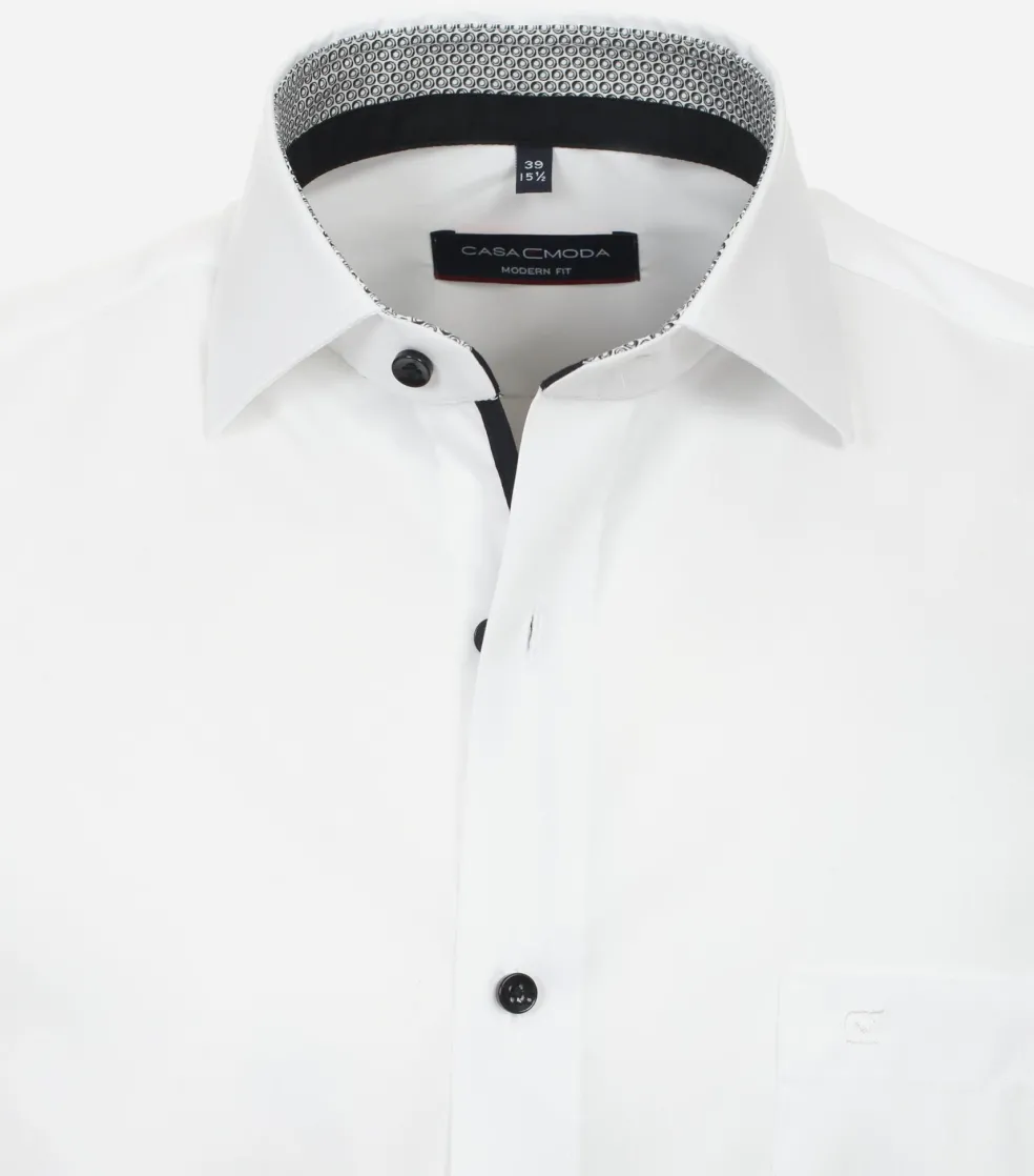 CASA MODA modern fit overhemd, popeline, wit