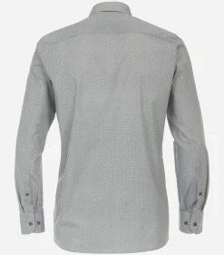 CASA MODA modern fit overhemd, popeline, zwart met wit dessin