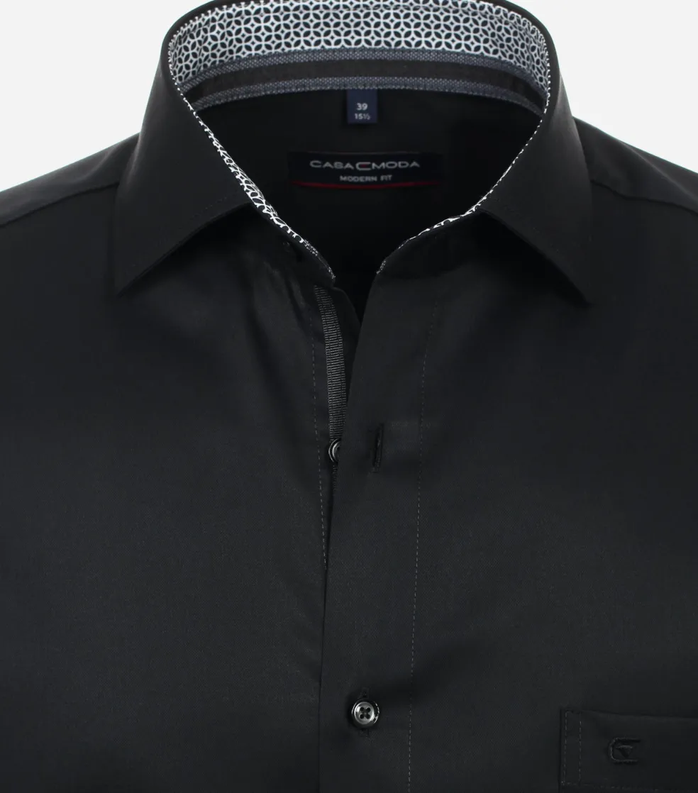 CASA MODA modern fit overhemd, twill, zwart