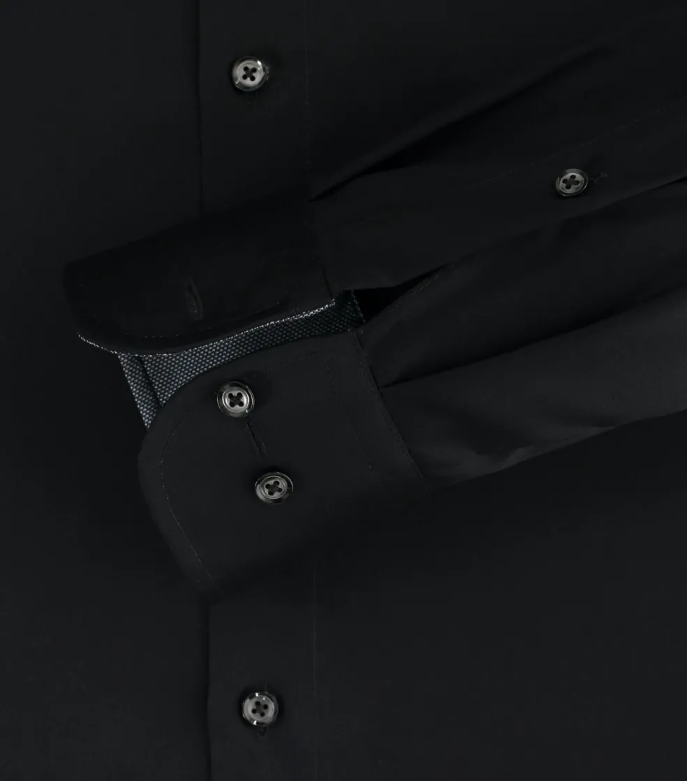 CASA MODA modern fit overhemd, twill, zwart