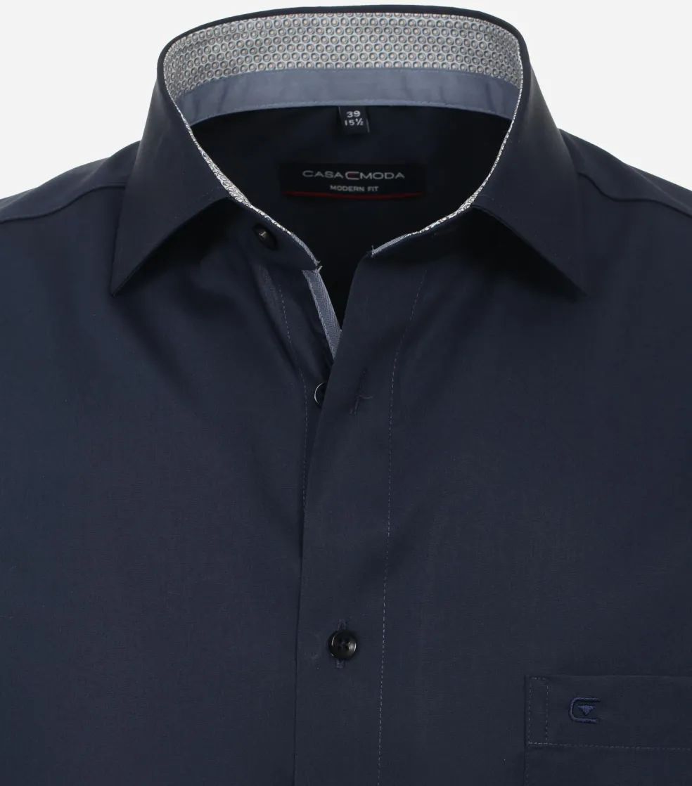 CASA MODA modern fit overhemd, korte mouw, popeline, blauw