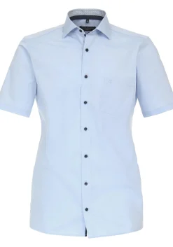 CASA MODA modern fit overhemd, korte mouw, popeline, blauw