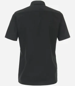 CASA MODA modern fit overhemd, korte mouw, popeline, zwart