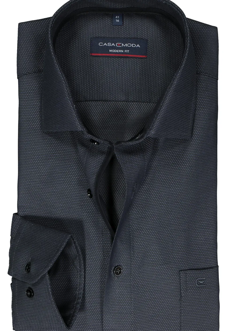 CASA MODA modern fit overhemd, dobby, antraciet