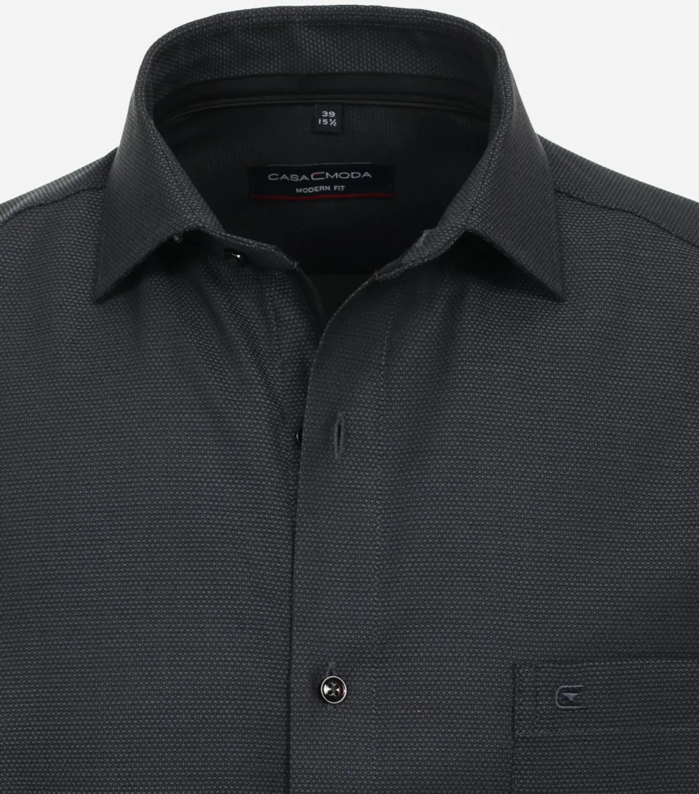 CASA MODA modern fit overhemd, dobby, antraciet