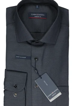 CASA MODA modern fit overhemd, dobby, antraciet