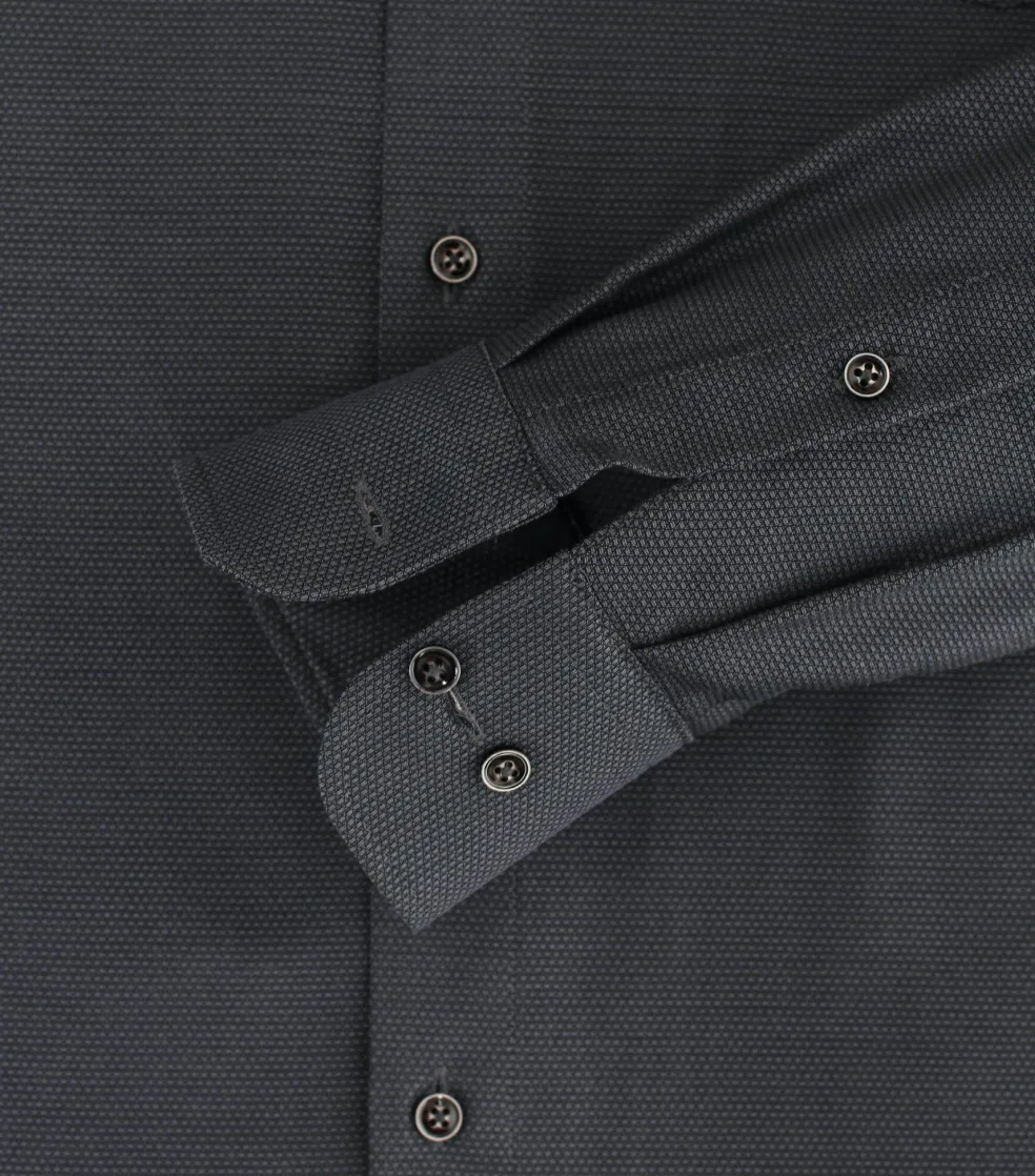 CASA MODA modern fit overhemd, dobby, antraciet