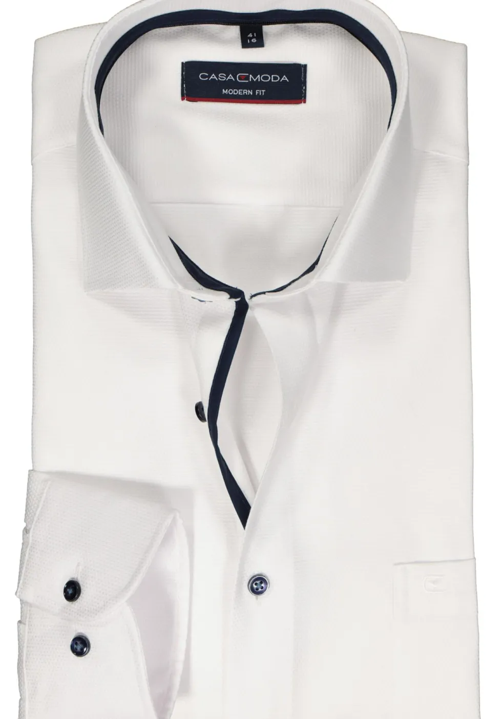 CASA MODA modern fit overhemd, dobby, wit