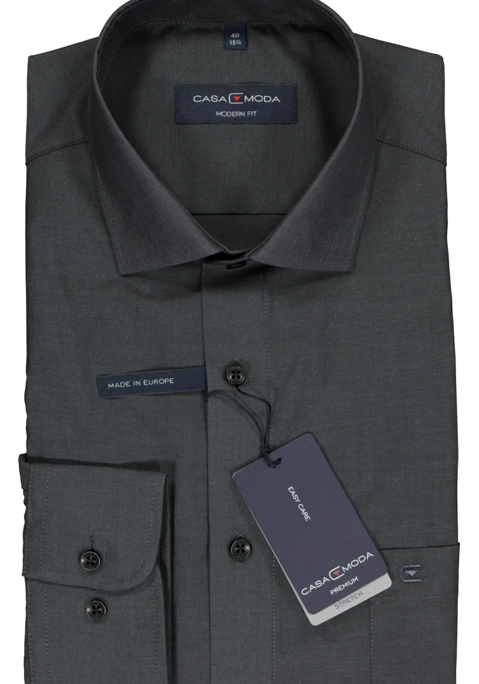 CASA MODA modern fit overhemd, antraciet grijs