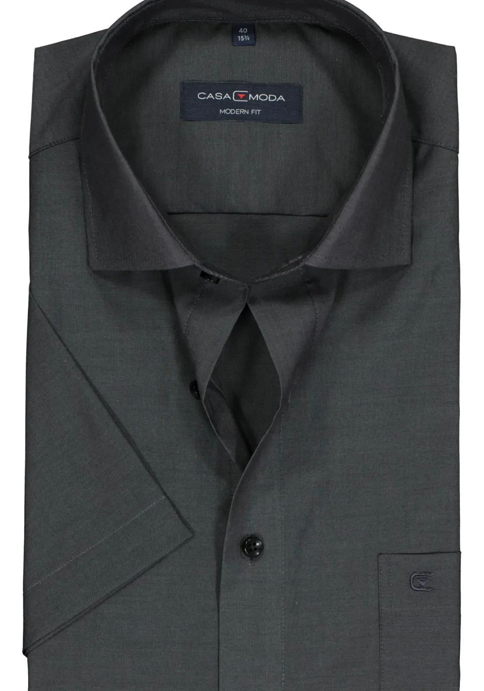 CASA MODA modern fit overhemd, korte mouw, antraciet grijs