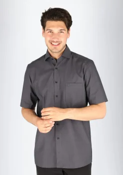 CASA MODA modern fit overhemd, korte mouw, antraciet grijs