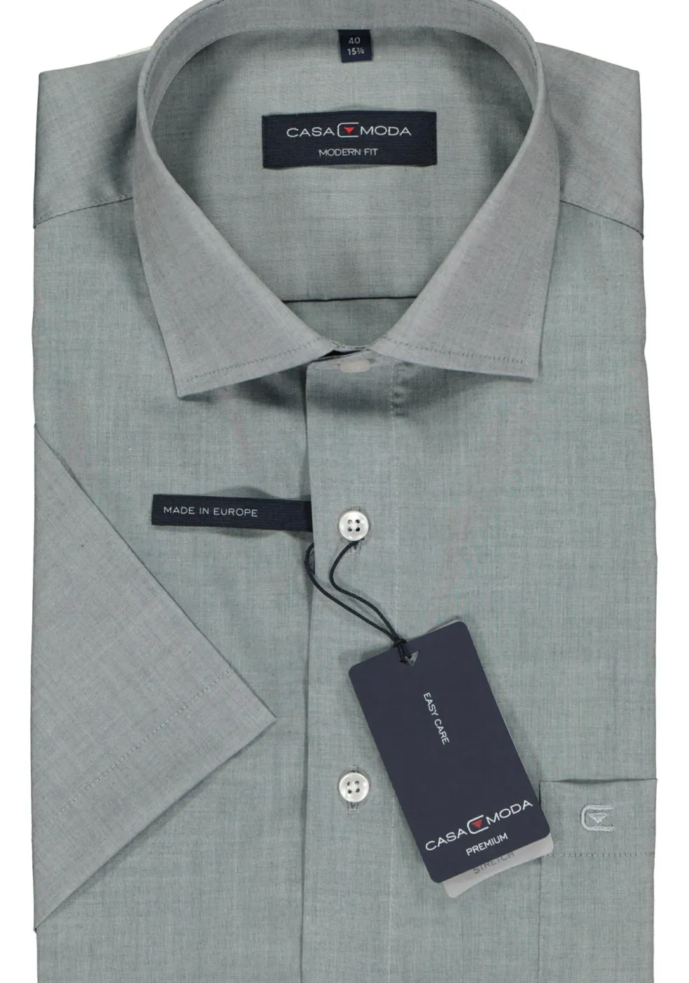 CASA MODA modern fit overhemd, korte mouw, grijs
