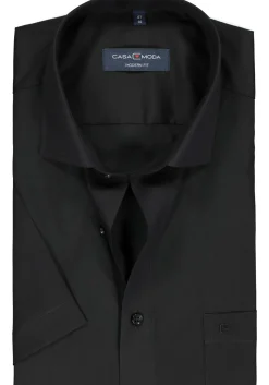 CASA MODA modern fit overhemd, korte mouw, zwart