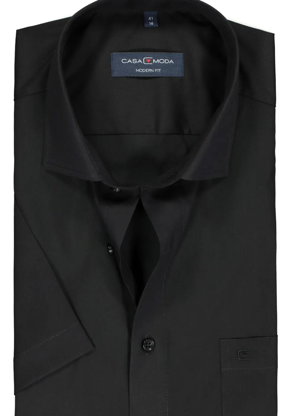 CASA MODA modern fit overhemd, korte mouw, zwart